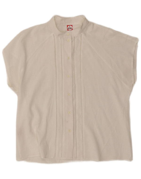 Vintage ženska košulja bez rukava IT 46 veliki bijeli poliester