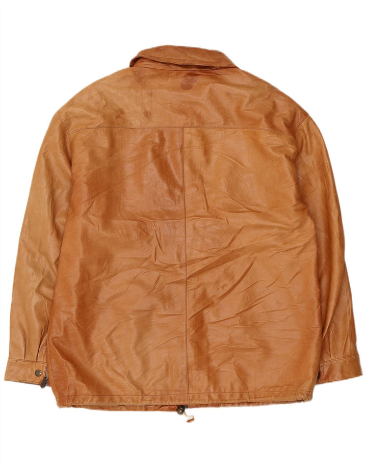 Vintage muška kožna jakna UK 38 srednje bež koža