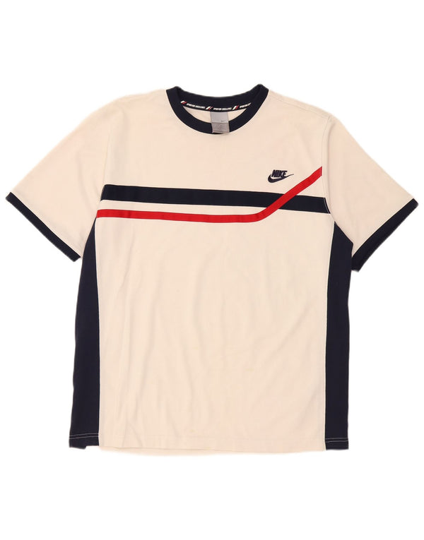 Nike Muška majica kratkih rukava UK 42/44 Large White Colourblock Cotton