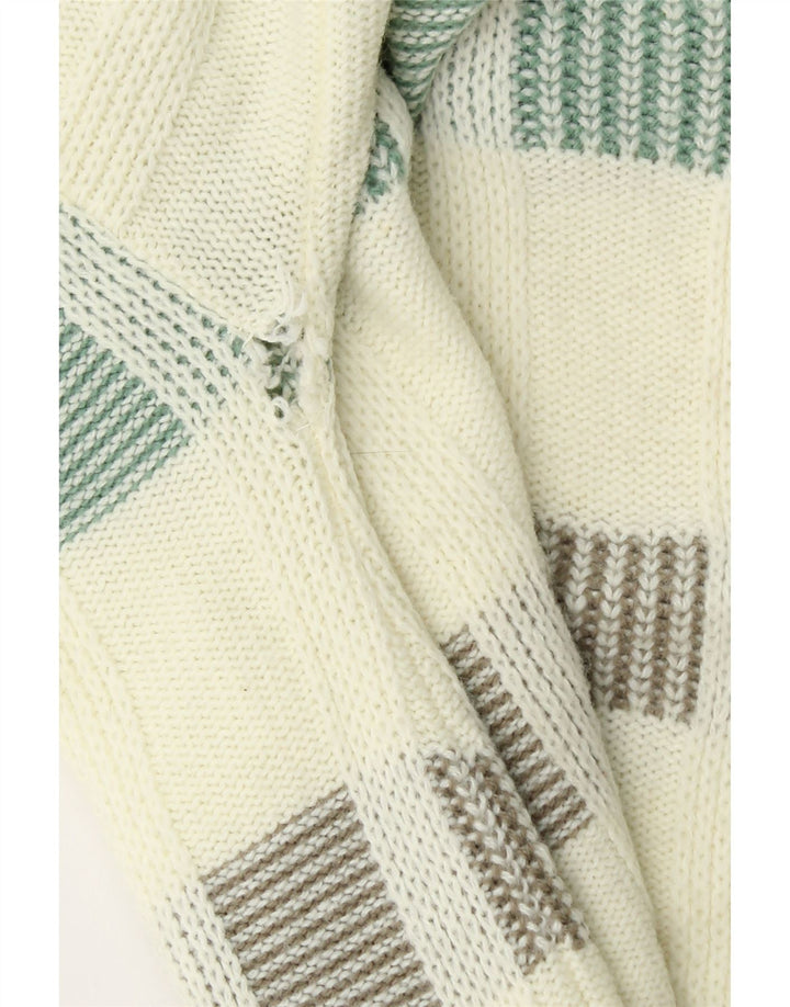 LONDON FOG Muški džemper s V-izrezom, mali sivobijeli prugasti akril