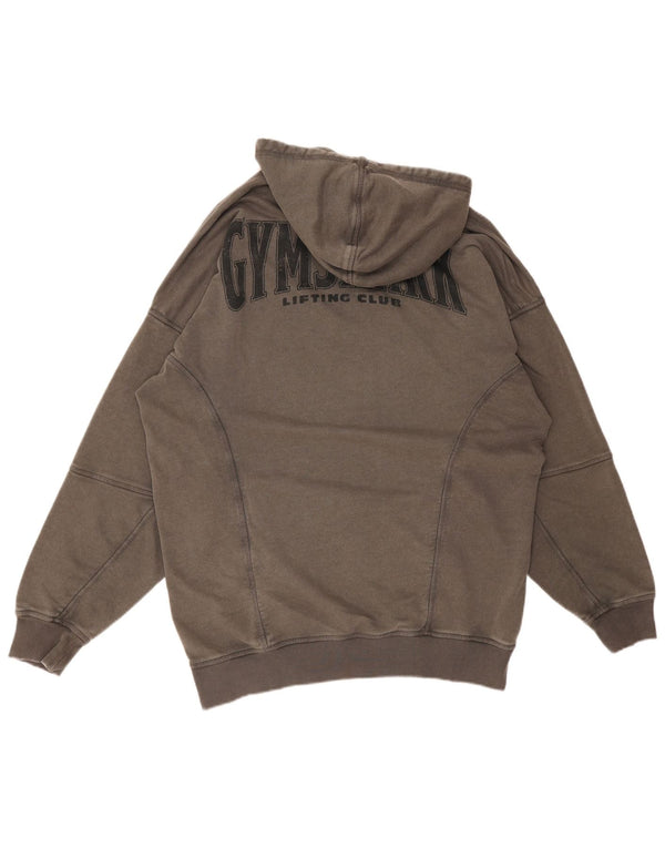 GYMSHARK Muška majica s kapuljačom s kapuljačom, veliki sivi pamuk