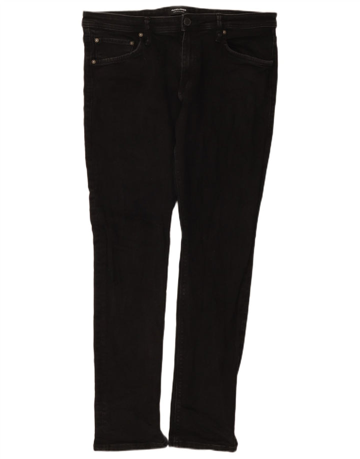 Jack & Jones muške uske traperice W36 L32 crni pamuk