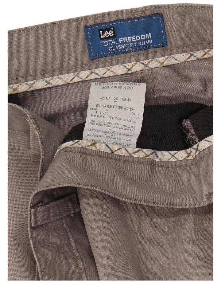 Lee muške chino hlače ravnog kroja W40 L32 sivi poliester