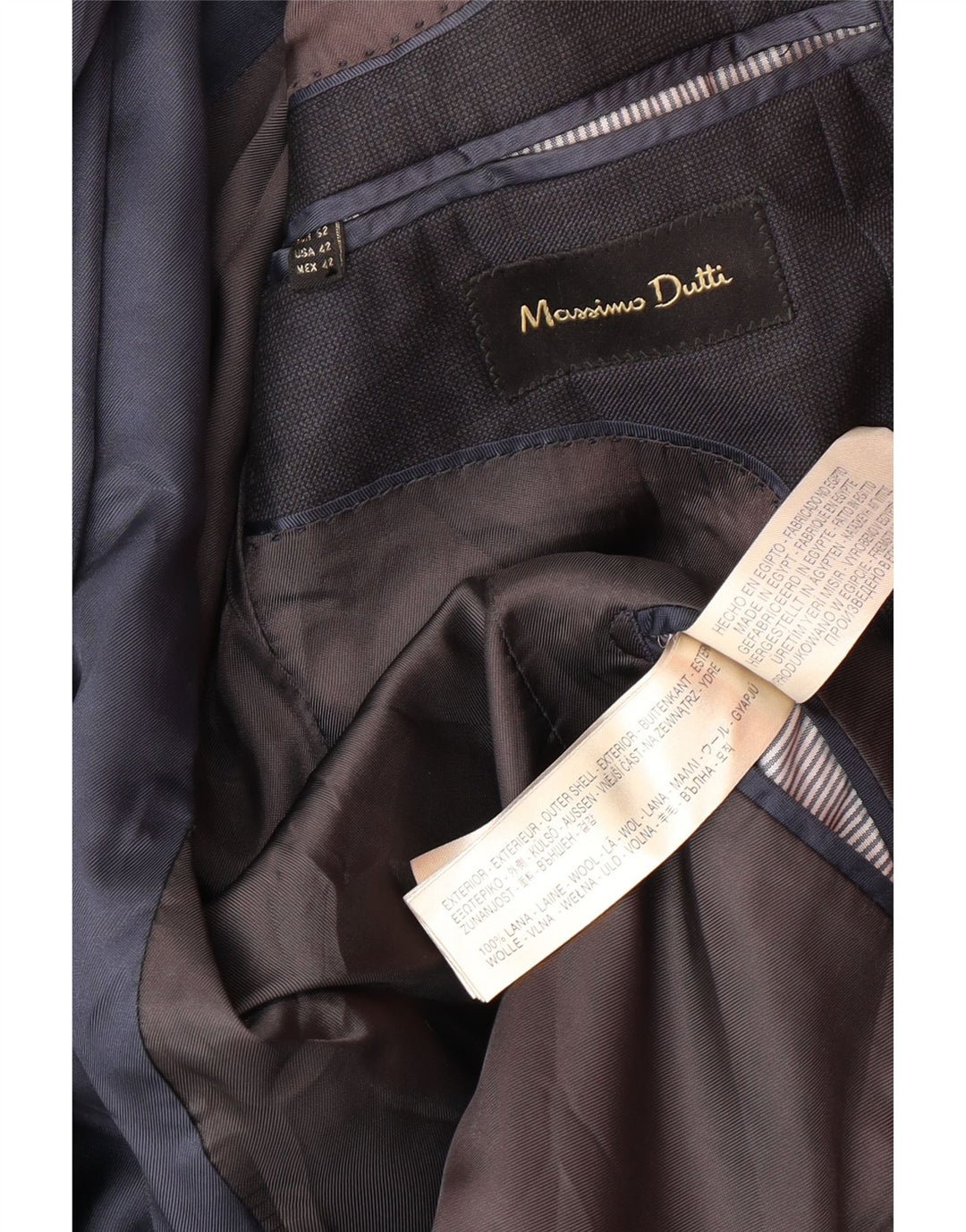 MASSIMO DUTTI Muška jakna sa 2 gumba EU 52 Velika tamnoplava vunena