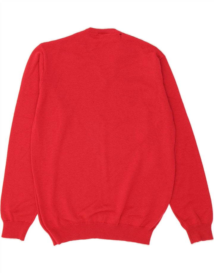 LACOSTE Mens V-Neck Jumper Sweater Size 4 Medium Red Wool Vintage Lacoste and Second-Hand Lacoste from Messina Hembry 