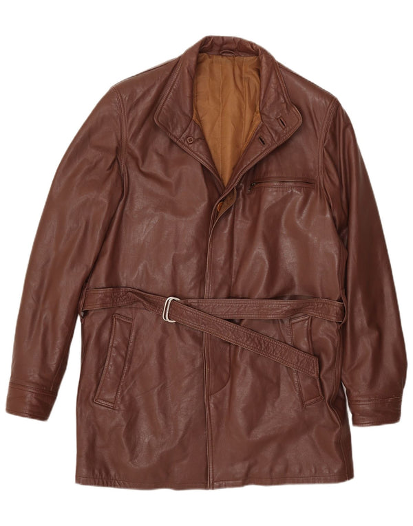 Vintage muški kožni kaput IT 46 Small Brown