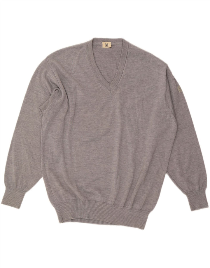 MARZ Mens V-Neck Jumper Sweater IT 52 Large Grey Wool Vintage Marz and Second-Hand Marz from Messina Hembry 