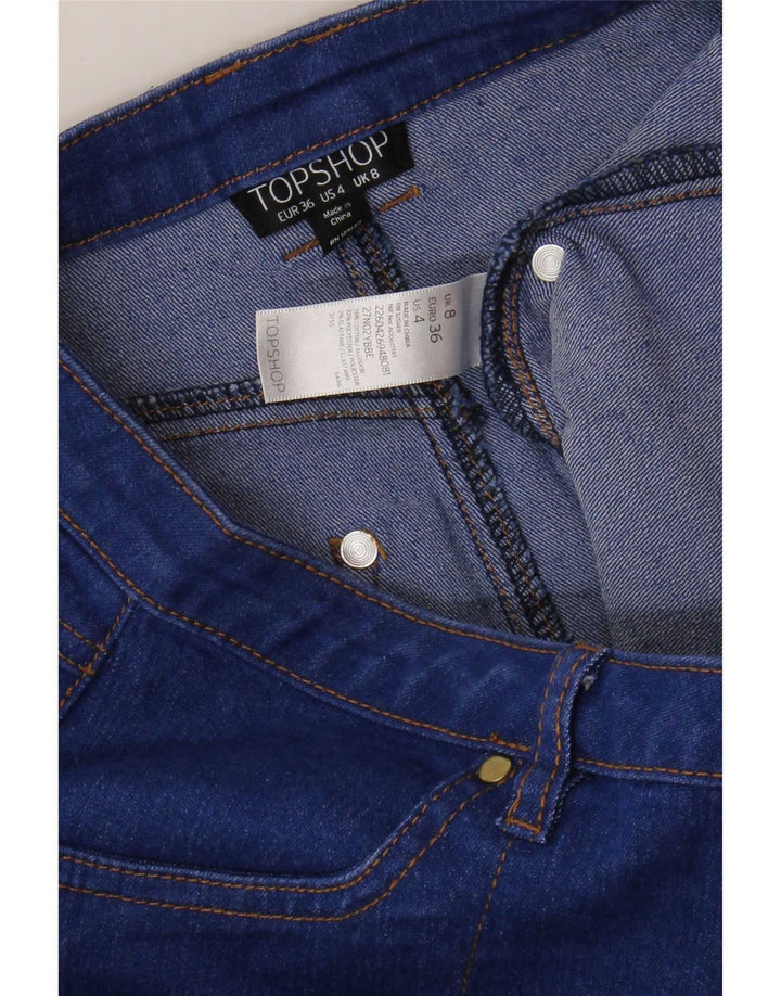 Topshop ženska mini traper suknja UK 8 mala W26 plavi poliester