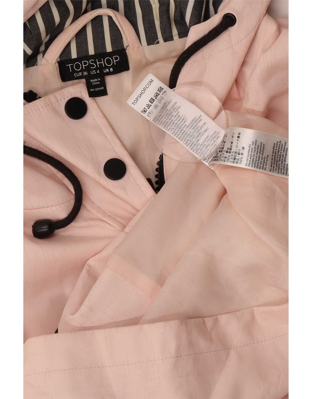 Topshop ženska jakna s kapuljačom Regular Fit UK 8 Small Pink Poliester