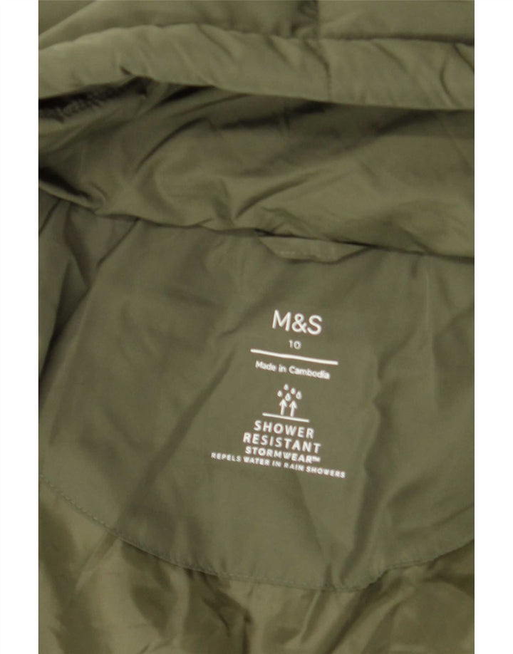 Marks & Spencer ženska prevelika podstavljena jakna s kapuljačom UK 10 Mala zelena