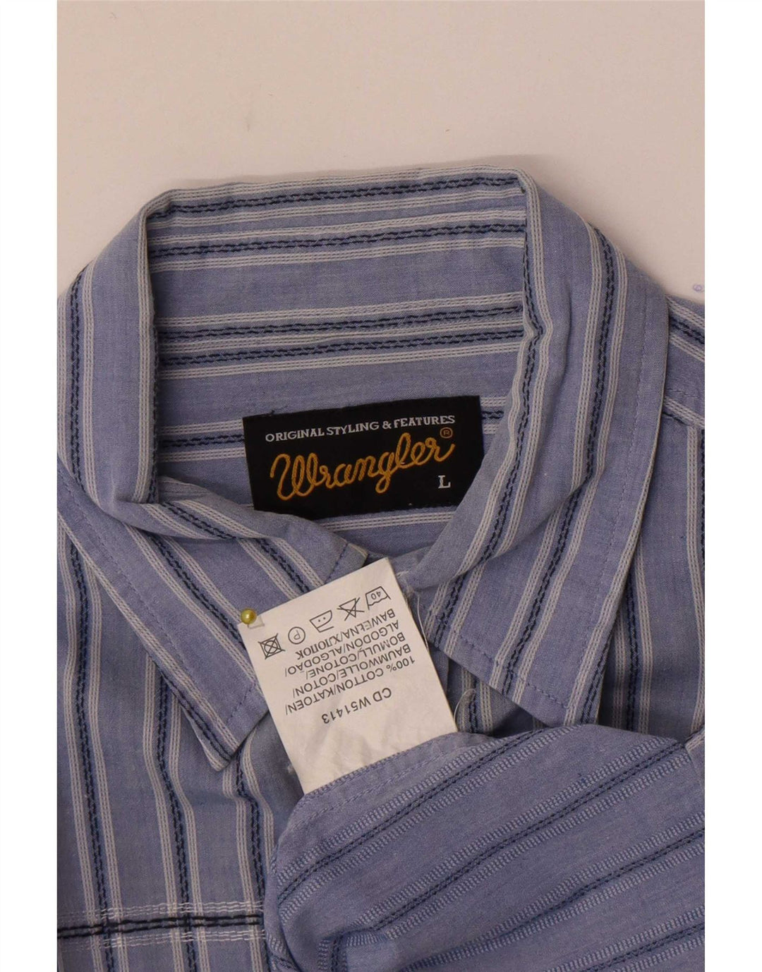 Wrangler muška majica kratkih rukava s velikim plavim prugama