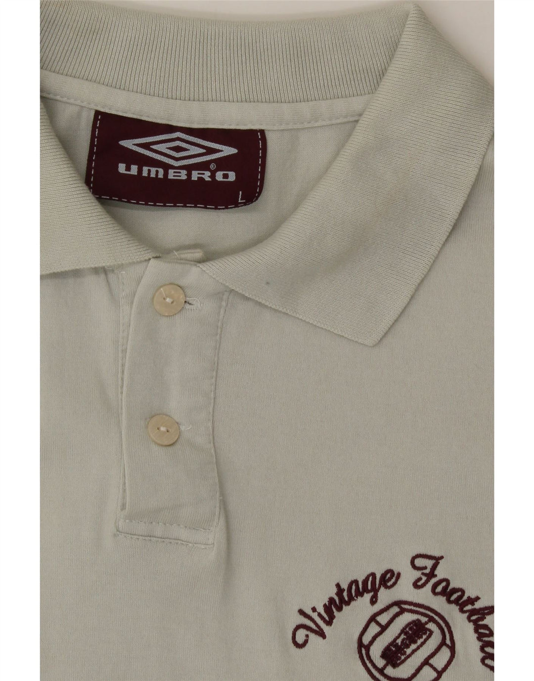 UMBRO Mens Polo Shirt Large Grey Cotton Vintage Umbro and Second-Hand Umbro from Messina Hembry 