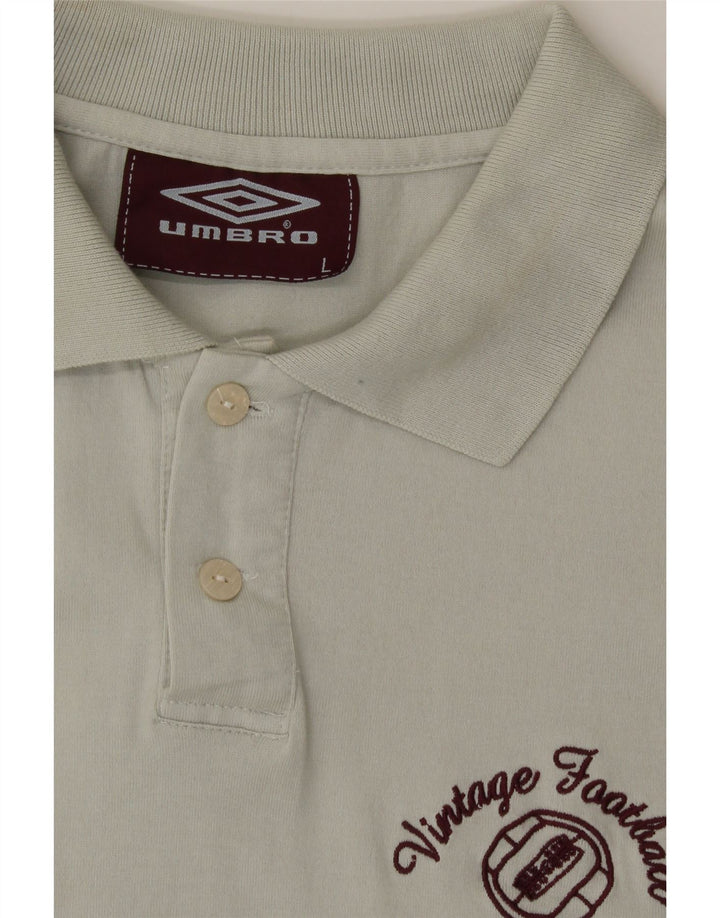 UMBRO Mens Polo Shirt Large Grey Cotton Vintage Umbro and Second-Hand Umbro from Messina Hembry 