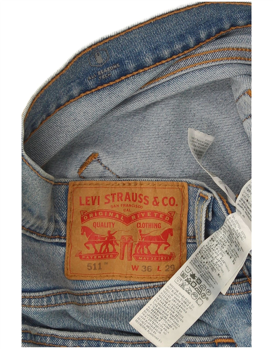 Levi's muške 511 uske traperice W36 L29 plavi pamuk