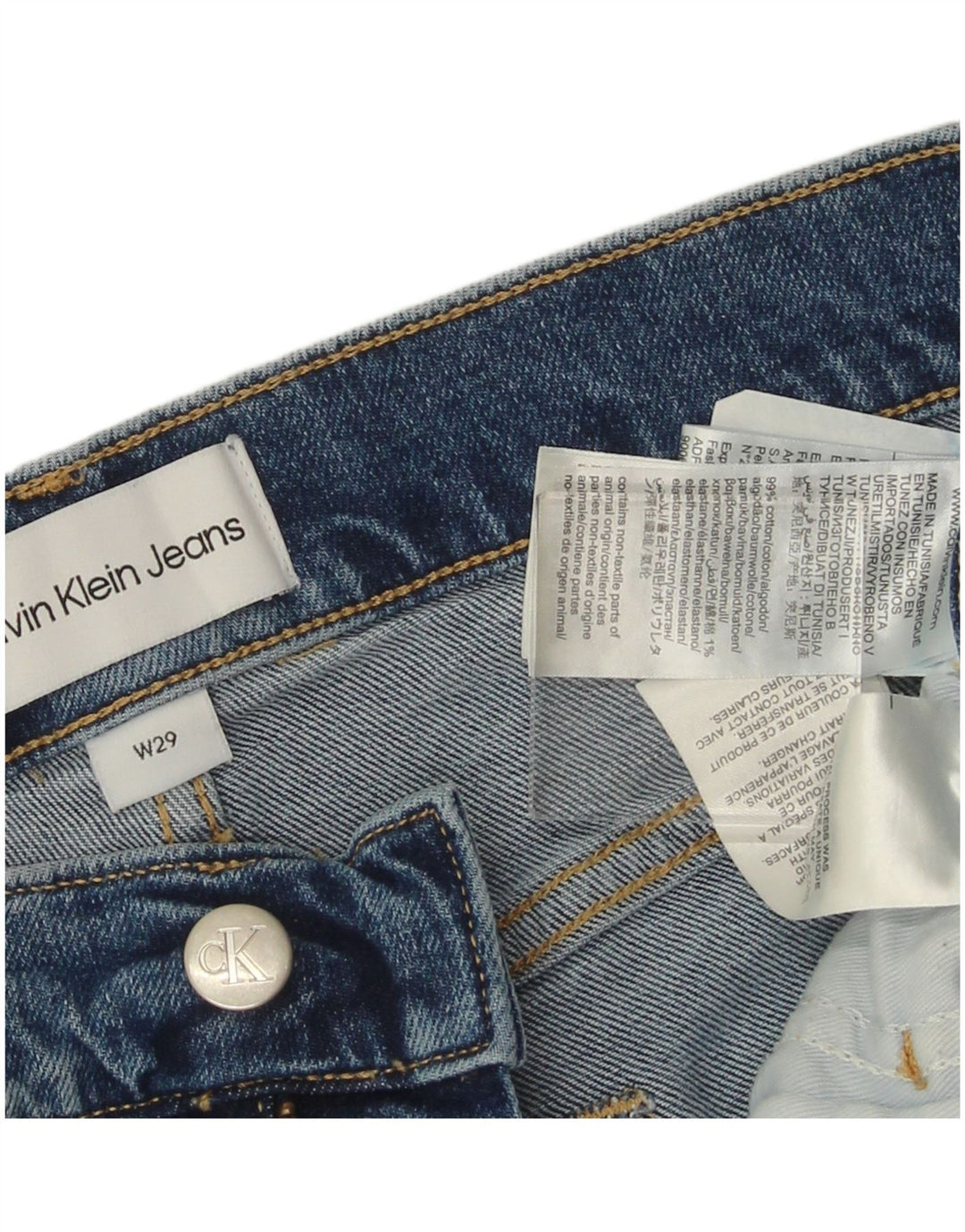 CALVIN KLEIN Muške traper kratke hlače W29 Mali plavi pamuk