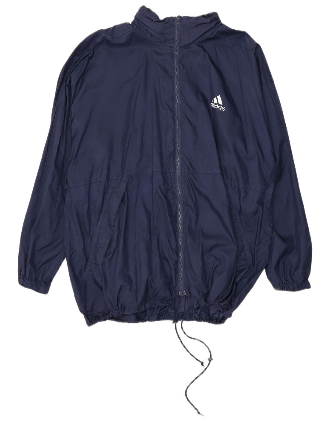 ADIDAS Mens Graphic Rain Jacket UK 48/50 XL Navy Blue Polyamide