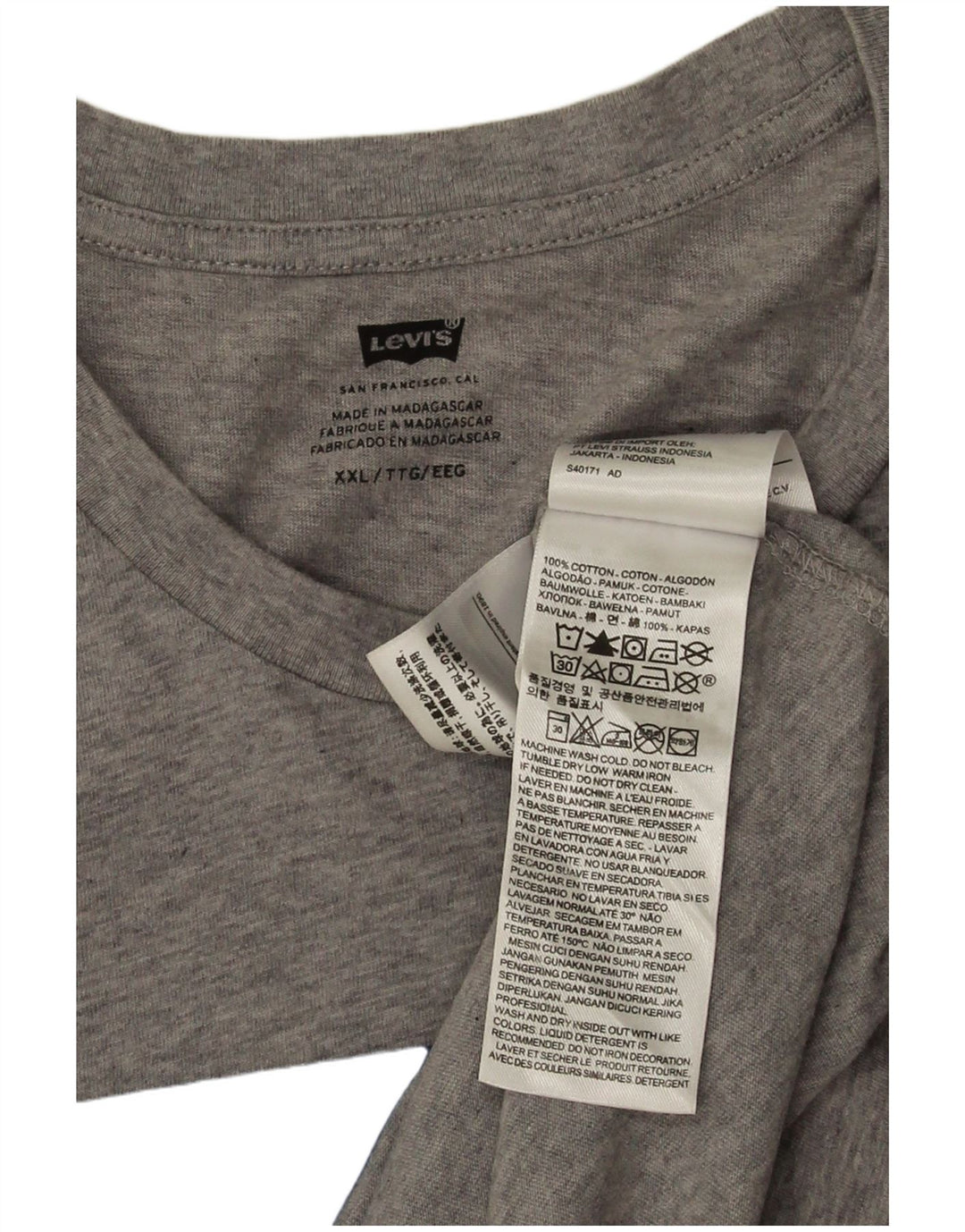 Levi's gornji dio majice s grafičkim motivima 2XL, sivi pamuk