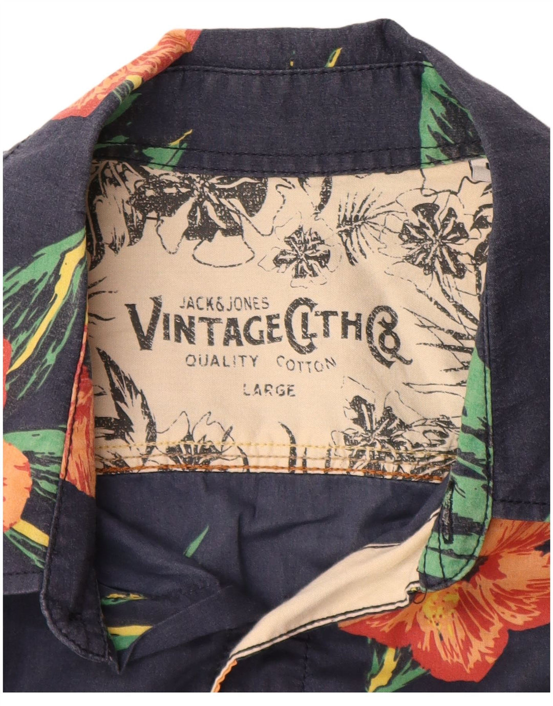 JACK & JONES Velika muška košulja kratkih rukava od tamnoplavog cvjetnog pamuka