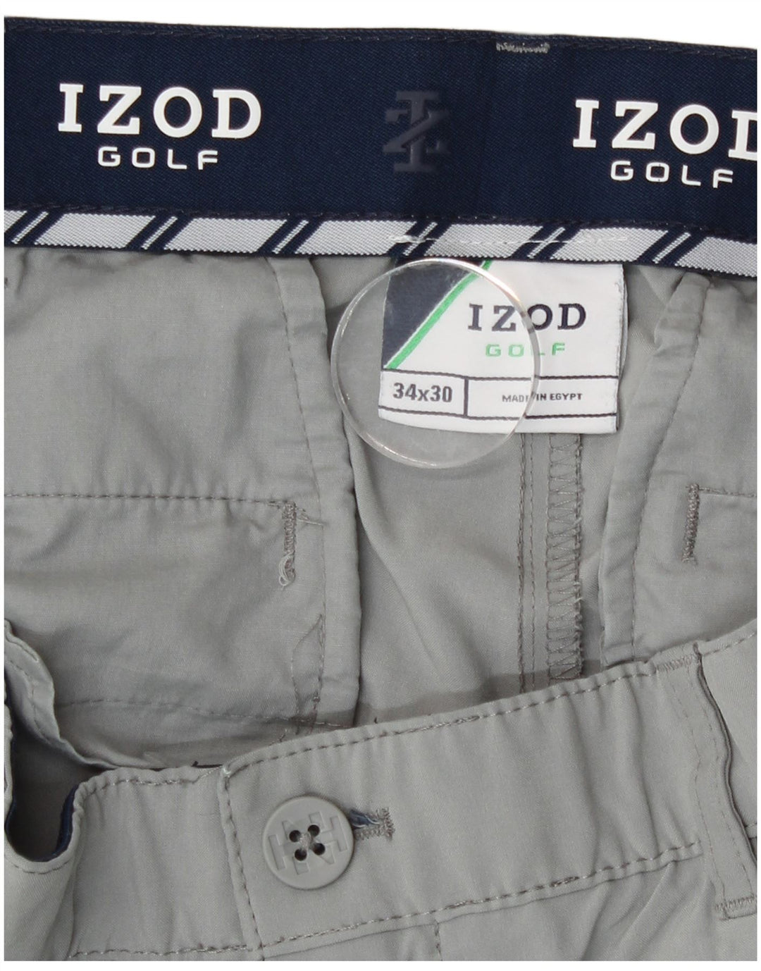 Izod muške chino hlače W34 L30 sivi poliester