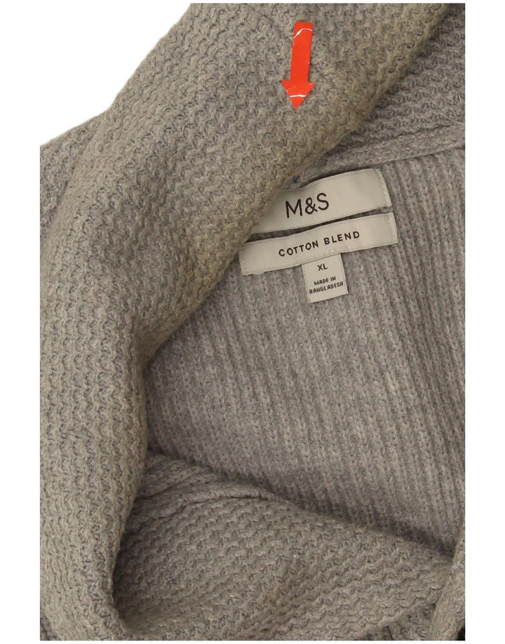 Marks & Spencer muški kardigan pulover XL sivi pamuk