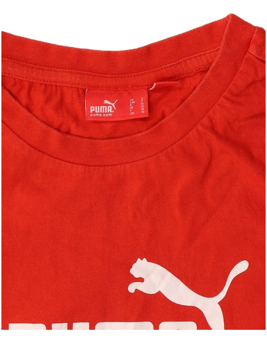 PUMA Womens Graphic T-Shirt Top UK 10 Small Orange