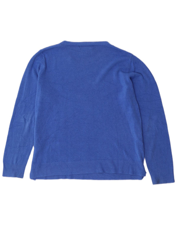 Marks & Spencer ženski džemper s morskim izrezom UK 18 XL plavi akril