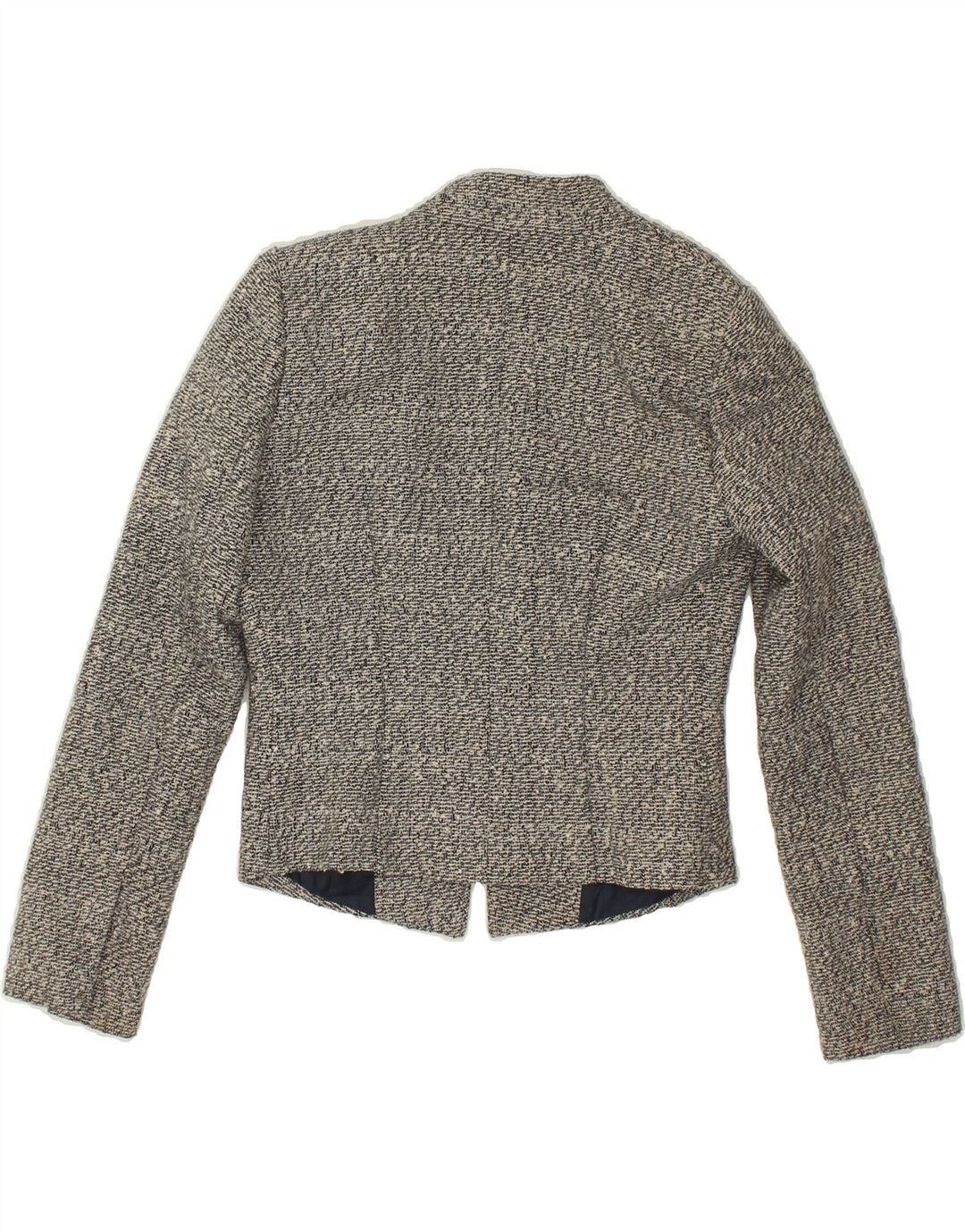 CALVIN KLEIN Womens Crop Blazer Jacket US 4 Small Grey Polyester Vintage Calvin Klein and Second-Hand Calvin Klein from Messina Hembry 