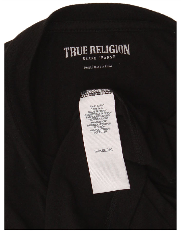 True Religion muška majica dugih rukava s grafikama, mala, crna pamučna