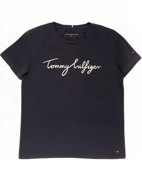 Tommy Hilfiger Ženska majica kratkih rukava s grafičkim motivima UK 22 3XL tamnoplavi pamuk