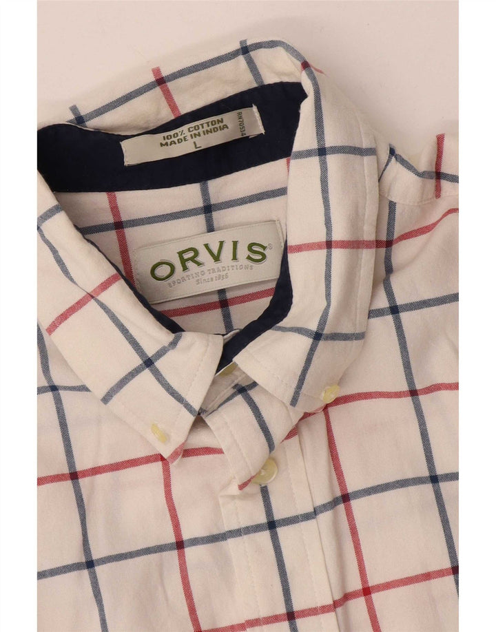 Orvis muška košulja kratkih rukava Veliki bijeli karirani pamuk