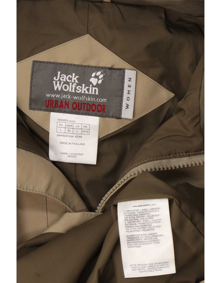 Jack Wolfskin ženska pomoćna jakna s kapuljačom UK 14/16 veliki kaki poliester