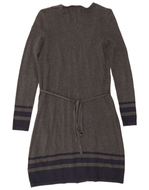 Tommy Hilfiger ženska pletena haljina na omot UK 6 XS siva pamuk na pruge