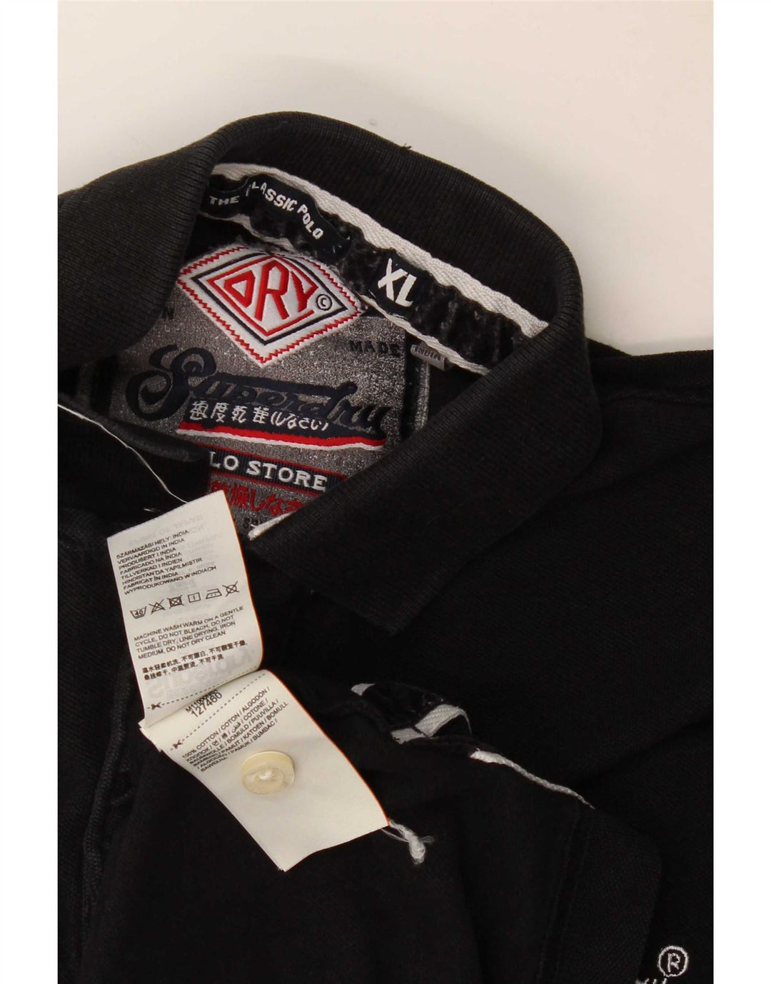 Superdry muška polo majica XL crni pamuk