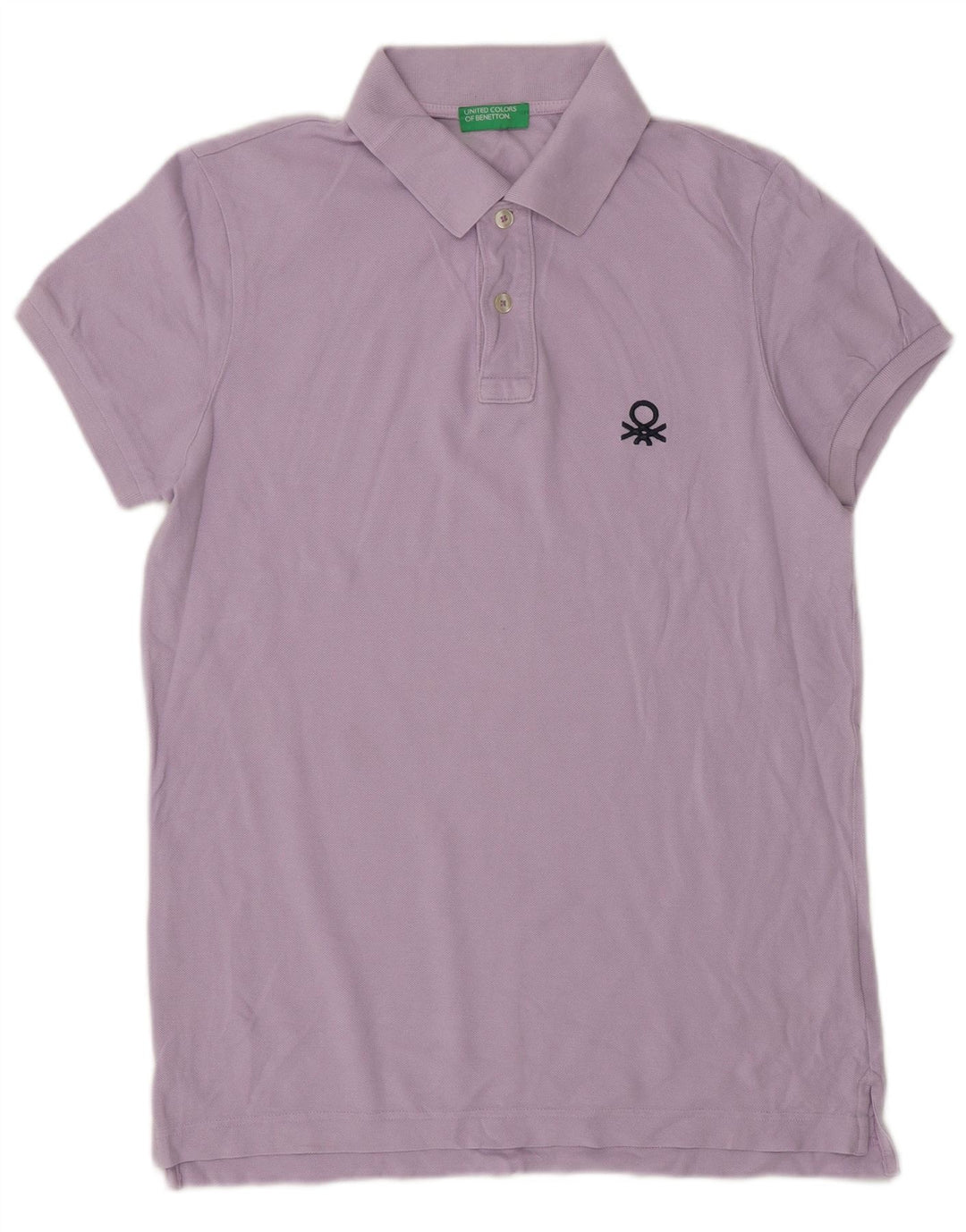BENETTON Mens Polo Shirt Large Purple Cotton