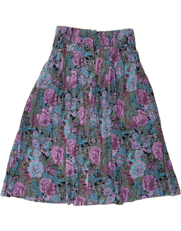 VINTAGE Womens Pleated A-Line Skirt W30 Medium Multicoloured Floral Vintage Vintage and Second-Hand Vintage from Messina Hembry 
