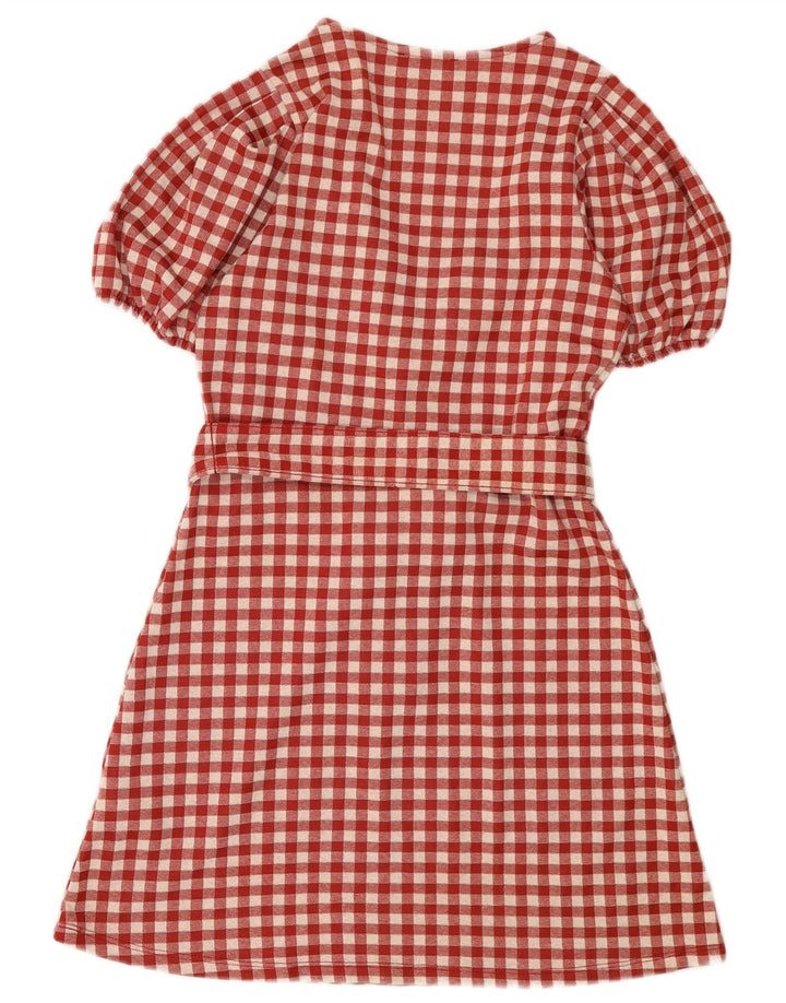 Zara ženska haljina A-kroja UK 8 Mala crvena gingham poliester