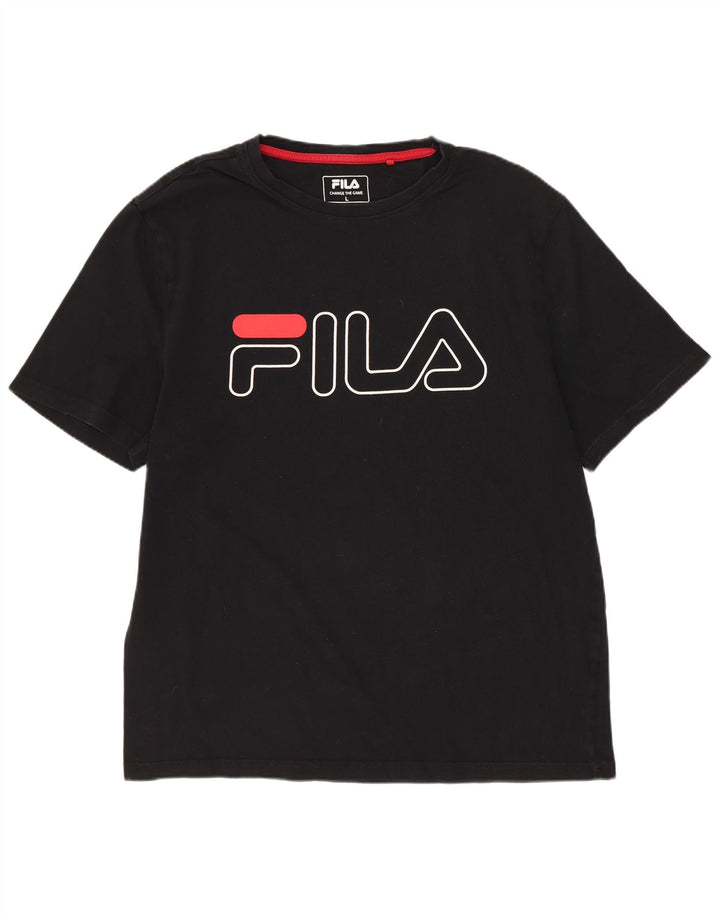 FILA Muška velika crna majica s grafičkim motivima