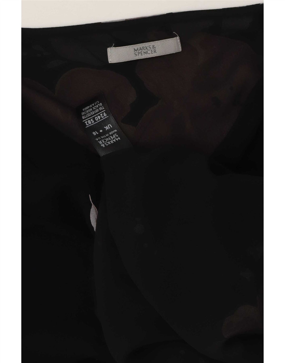 Top ženske bluze Marks & Spencer UK 16 Veliki crni cvjetni poliester