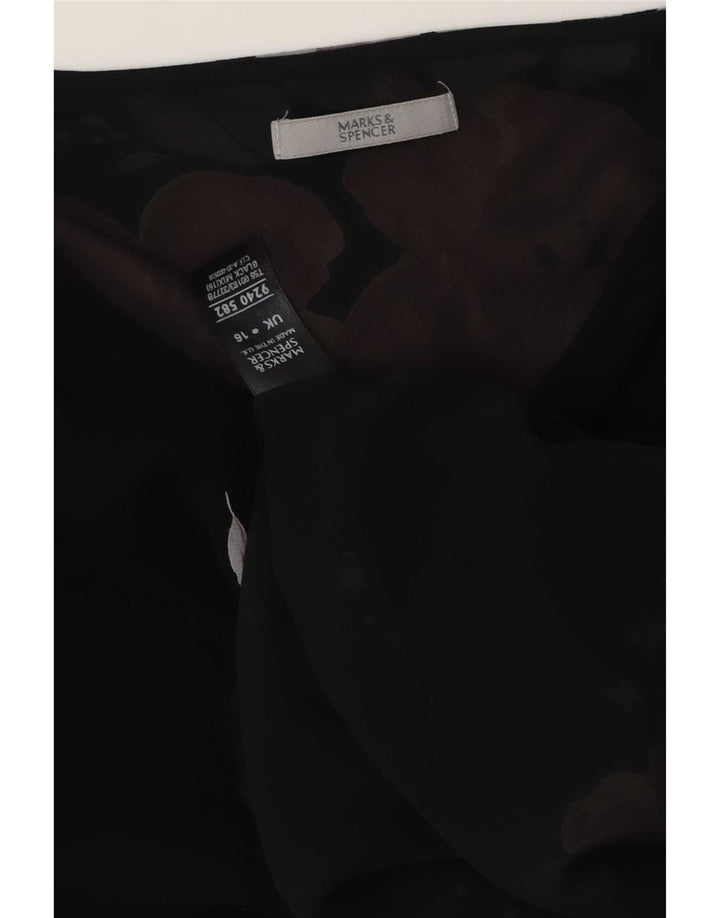 Top ženske bluze Marks & Spencer UK 16 Veliki crni cvjetni poliester