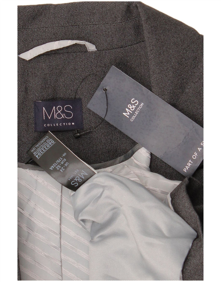 Marks & Spencer Ženska jakna sako s 1 gumbom UK 24 4XL Sivi poliester