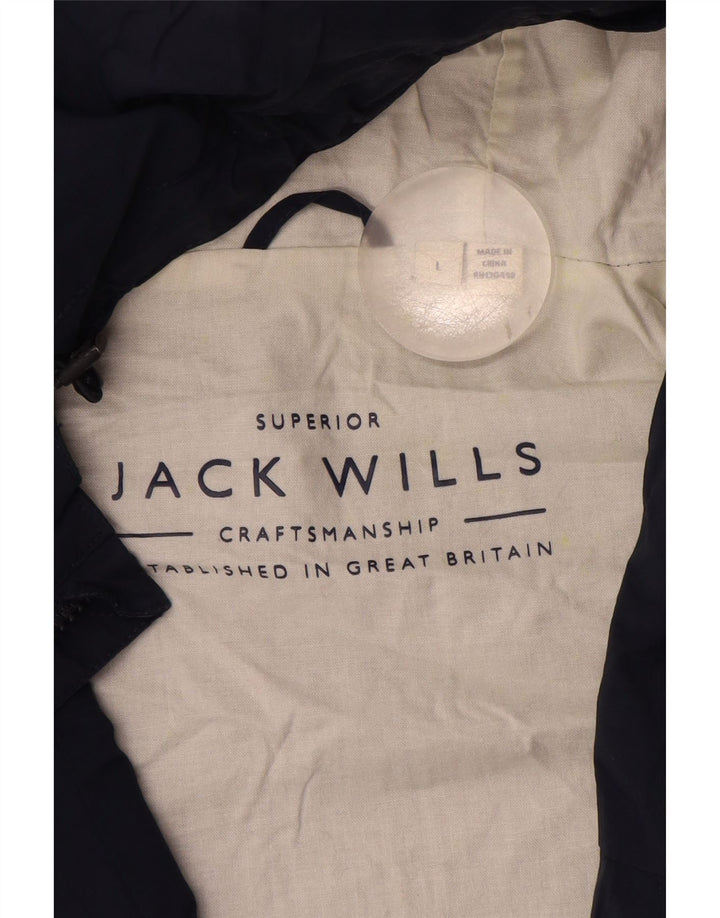 Jack Wills muška kišna jakna s kapuljačom UK 40 Large tamnoplavi pamuk