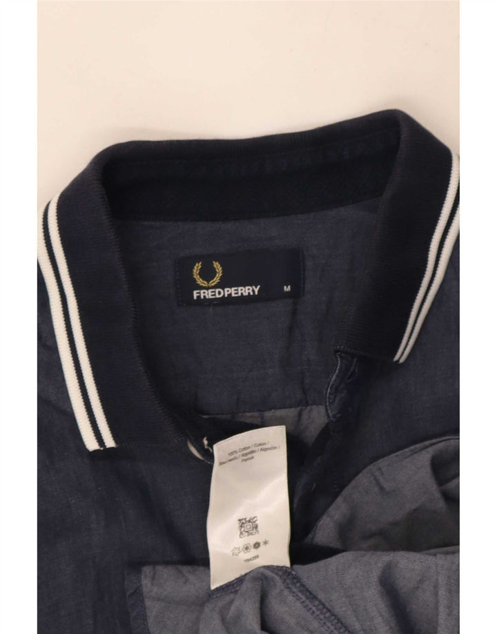 Fred Perry muška košulja kratkih rukava srednje tamnoplave pamučne pruge