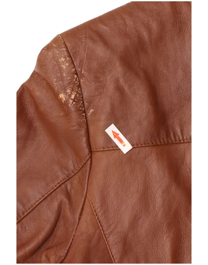 Vintage muška kožna jakna sa 3 gumba UK 40 velika smeđa koža