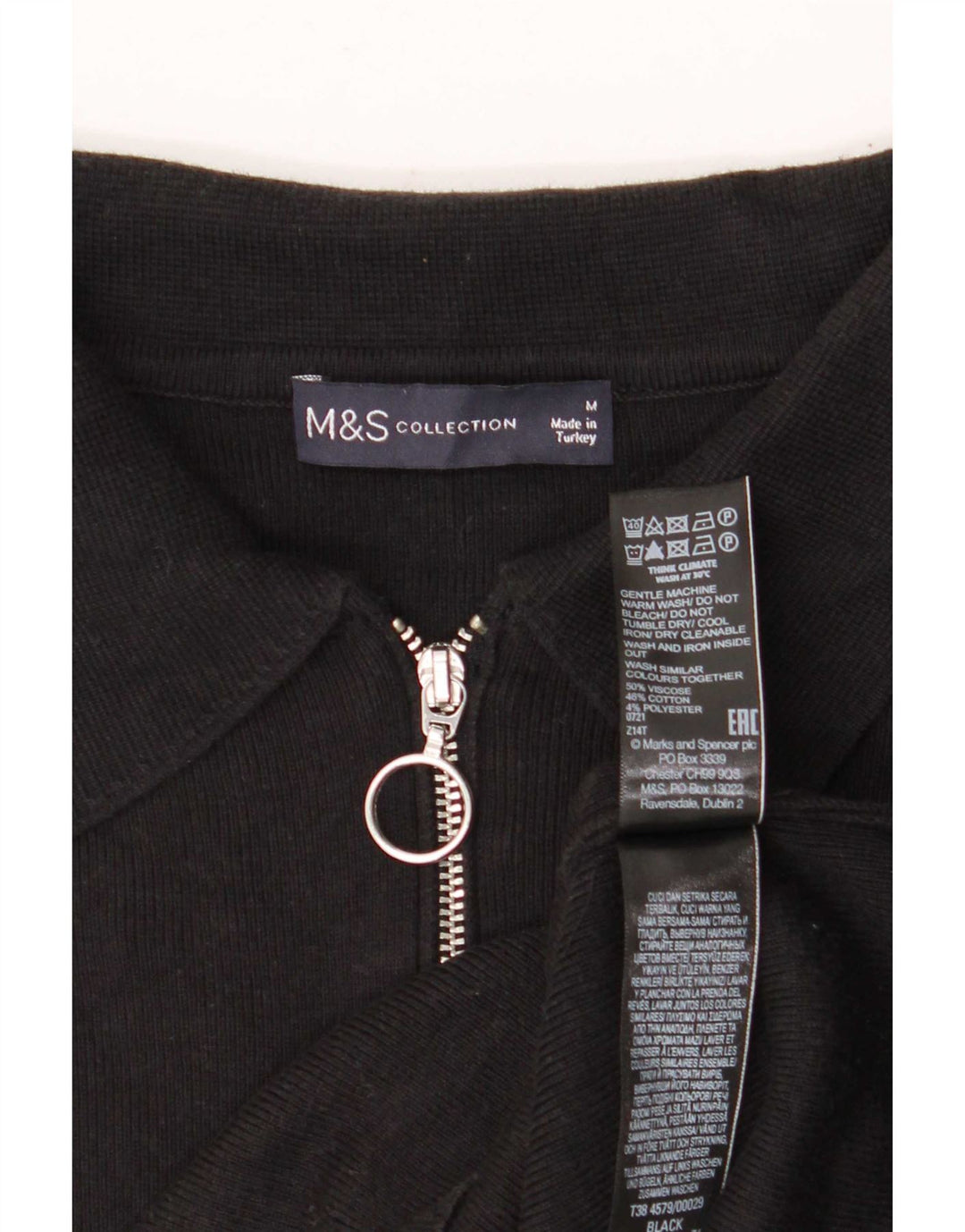Marks & Spencer ženska polo majica UK 14 Srednja crna viskoza
