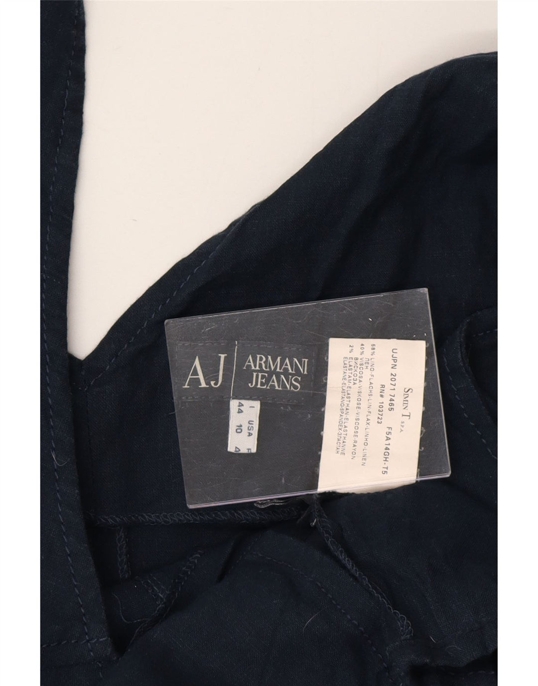 ARMANI JEANS Ženska plašt haljina bez rukava IT 44 srednje tamnoplava lanena