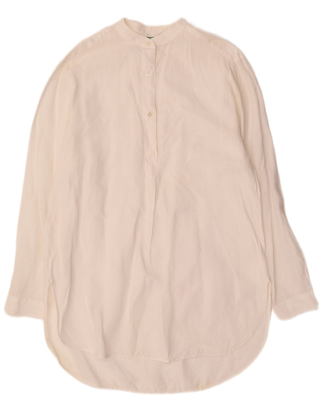 BENETTON Ženska pulover majica s dugim vezom UK 14 srednje bijele boje