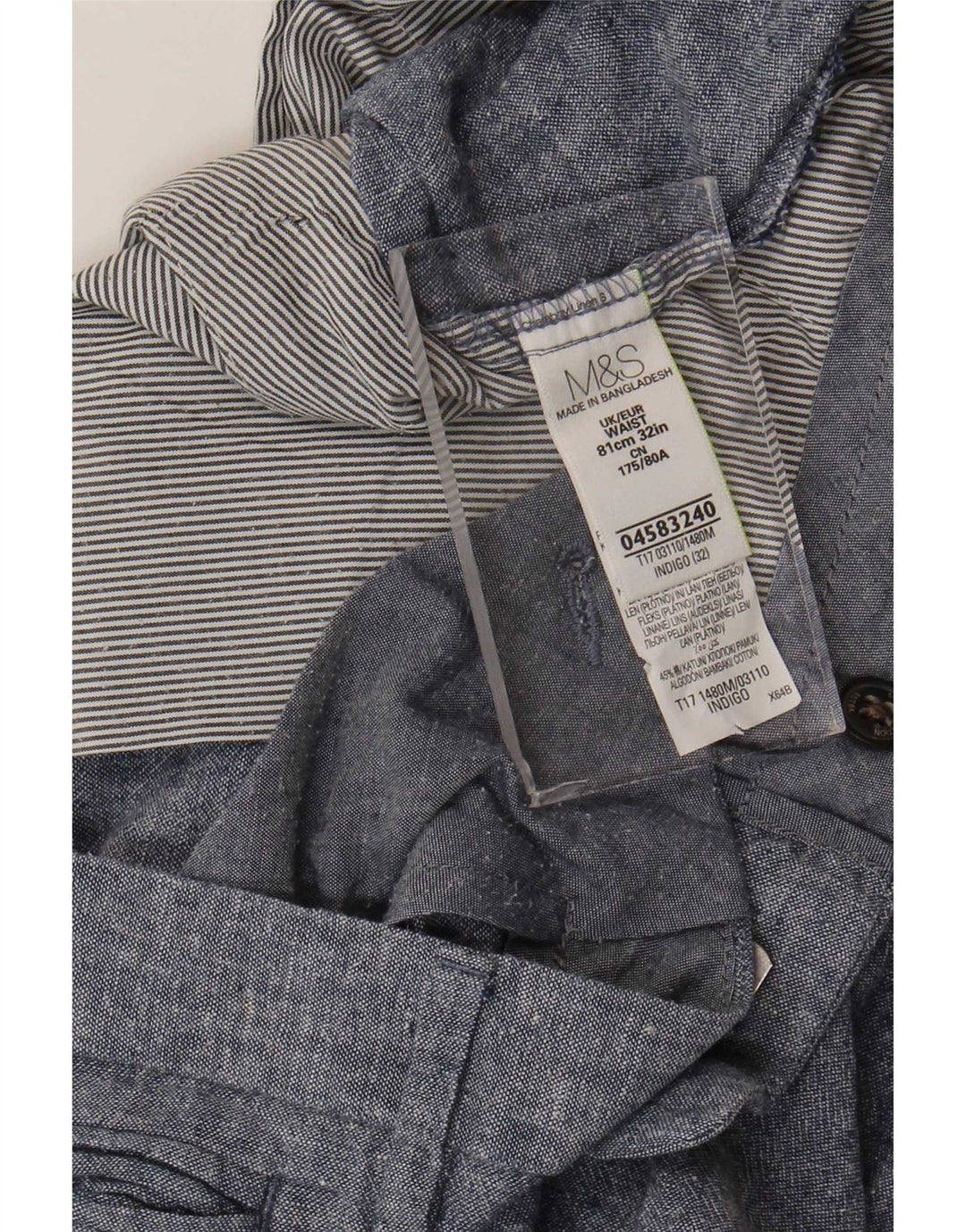 Marks & Spencer muške chino kratke hlače W32 srednje plavo platno