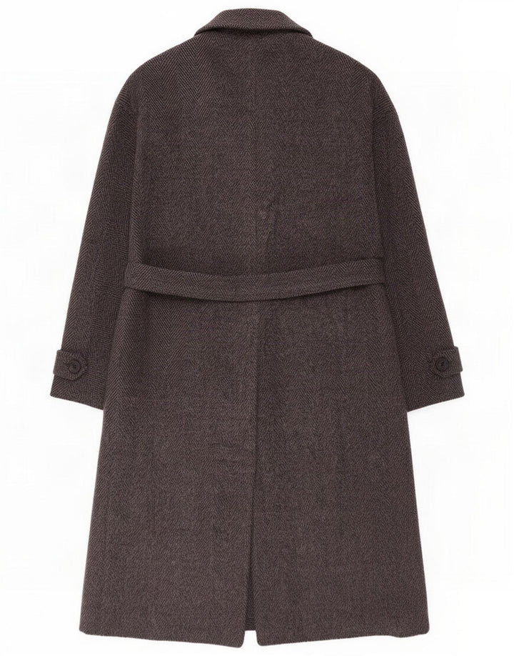 Marella ženski preveliki kaput UK 10 Small Gray Herringbone Wool