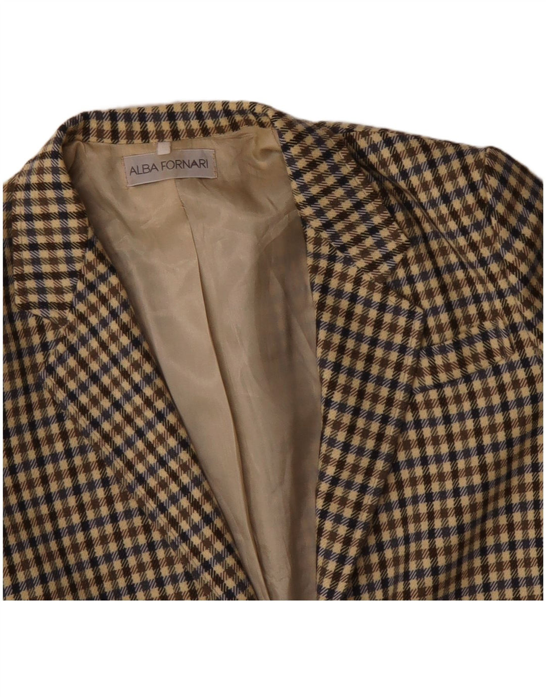 ALBA FORNARI Ženska dugačka jakna jakna UK 14 srednje bež gingham