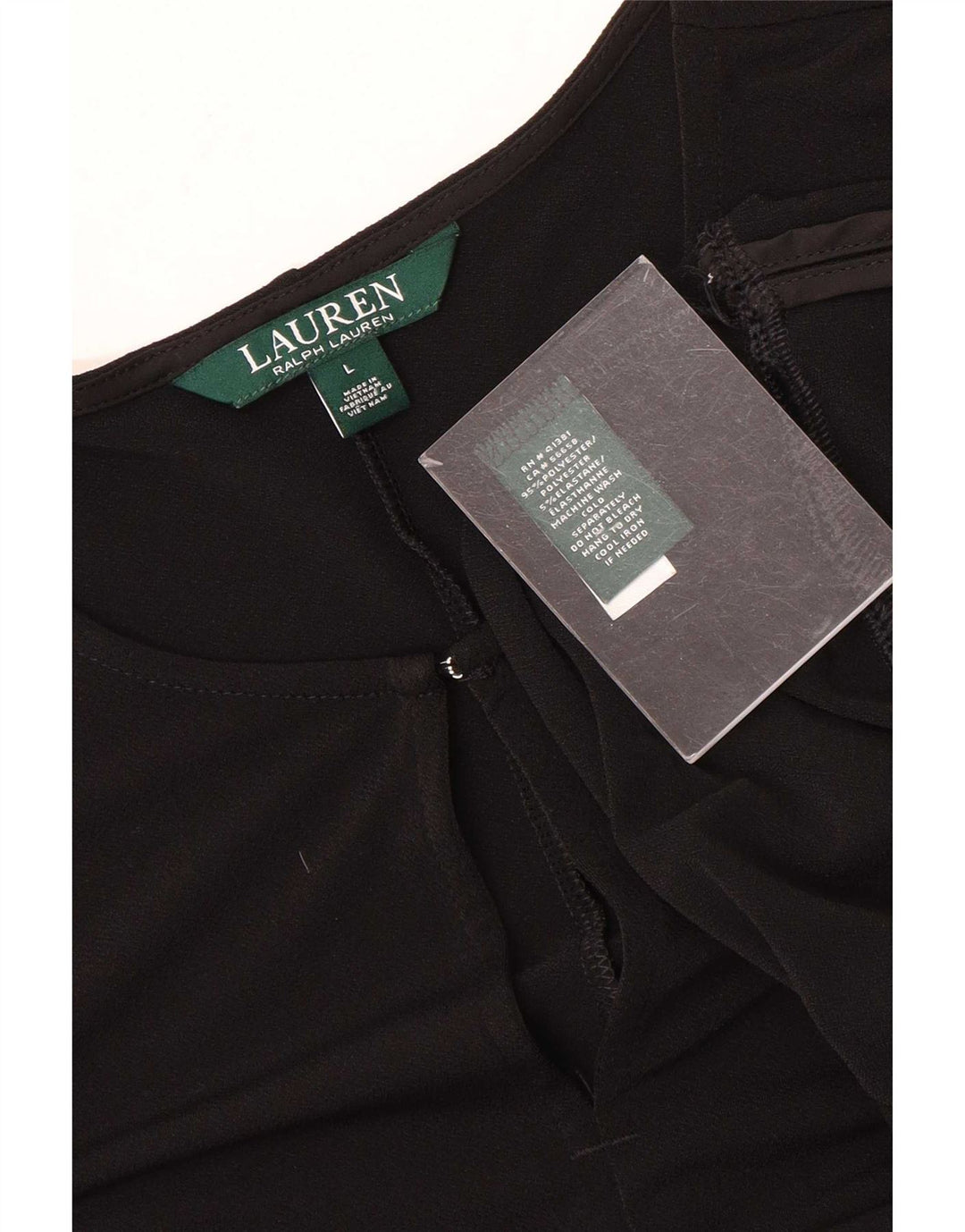 Ralph Lauren Ženska majica s tunikom 3/4 rukava UK 16 Veliki crni poliester
